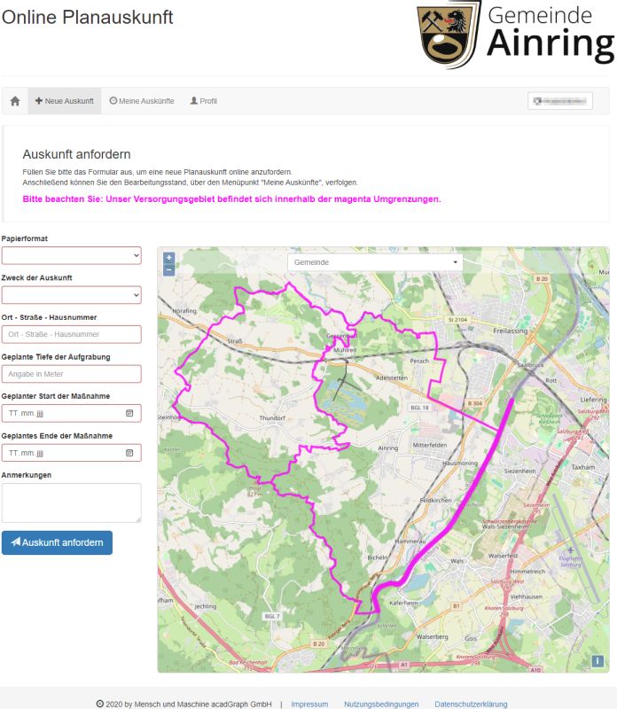 Online-Planauskunft Vorschau